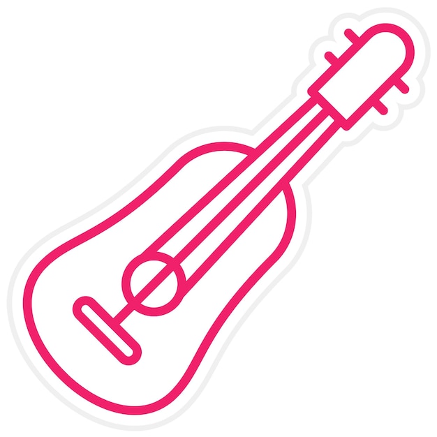 Diseño vectorial del estilo del icono de la guitarra
