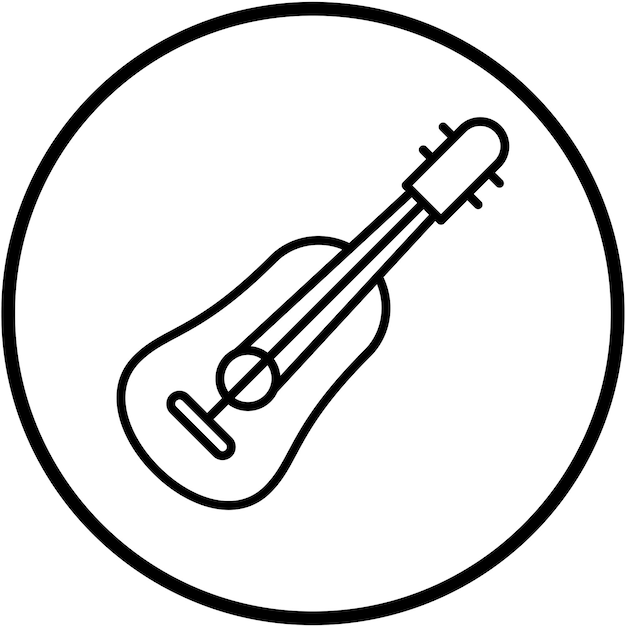 Diseño vectorial del estilo del icono de la guitarra