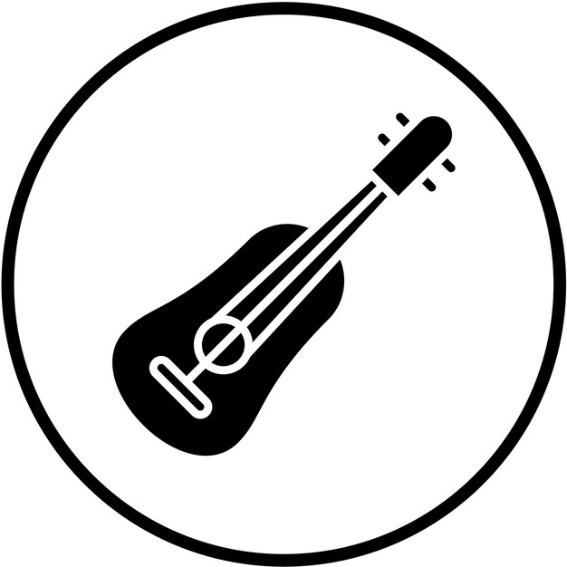 Diseño vectorial del estilo del icono de la guitarra