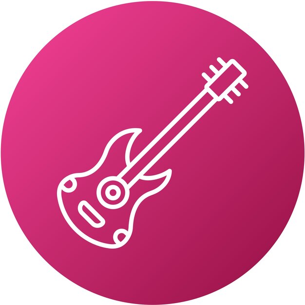 Diseño vectorial del estilo del icono de la guitarra