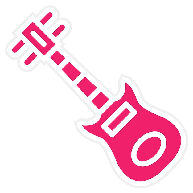 Diseño vectorial del estilo del icono de la guitarra