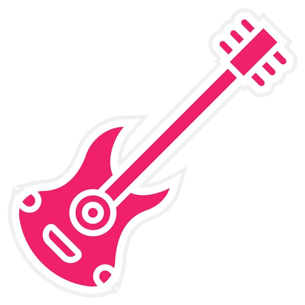 Diseño vectorial del estilo del icono de la guitarra
