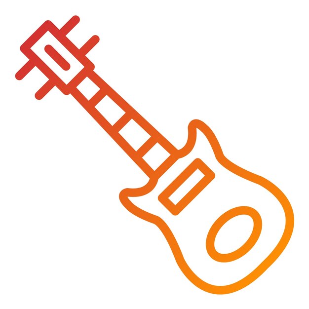 Diseño vectorial del estilo del icono de la guitarra