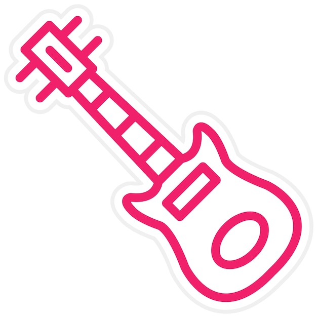 Diseño vectorial del estilo del icono de la guitarra