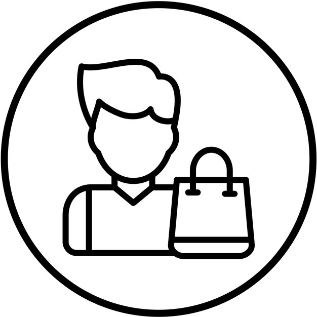 Diseño vectorial Estilo de icono del gurú de compras
