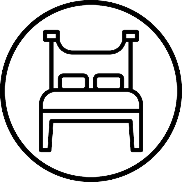 Diseño vectorial Estilo del icono de la habitación de cama doble