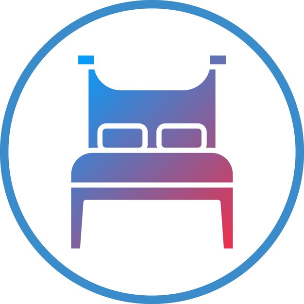 Diseño vectorial Estilo del icono de la habitación de cama doble