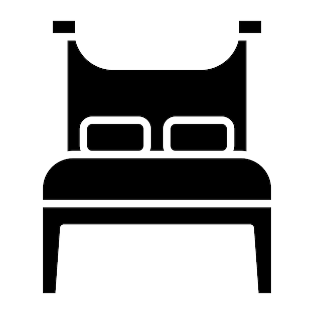 Diseño vectorial Estilo del icono de la habitación de cama doble