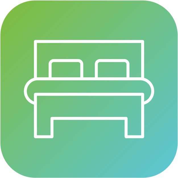 Diseño vectorial Estilo del icono de la habitación de cama doble