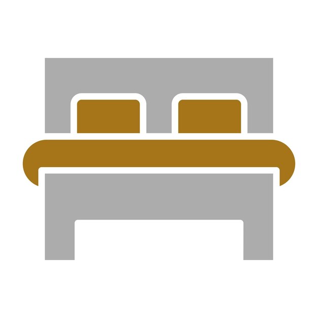 Diseño vectorial Estilo del icono de la habitación de cama doble