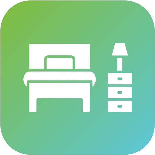 Diseño vectorial Estilo del icono de la habitación de un solo dormitorio