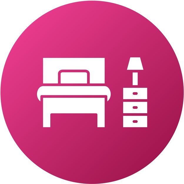 Diseño vectorial Estilo del icono de la habitación de un solo dormitorio