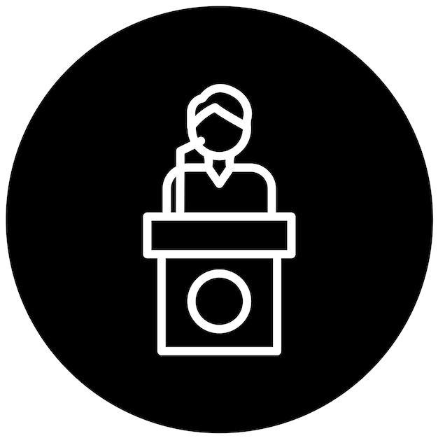 Diseño vectorial de estilo de icono de habla pública