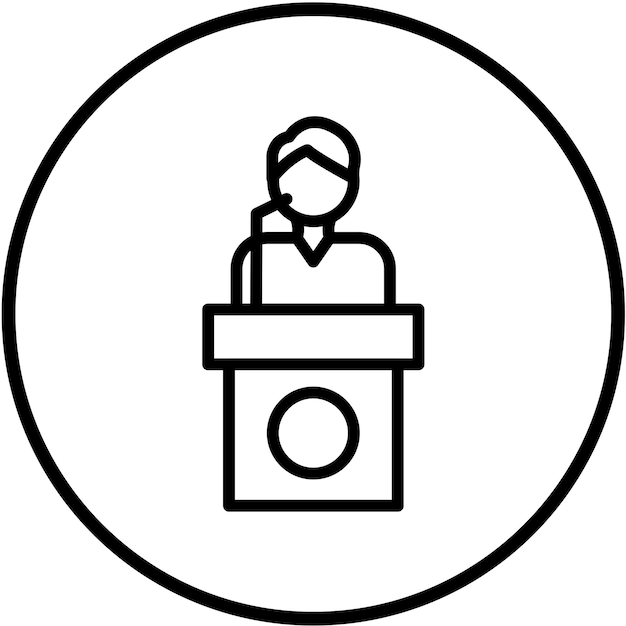 Diseño vectorial de estilo de icono de habla pública