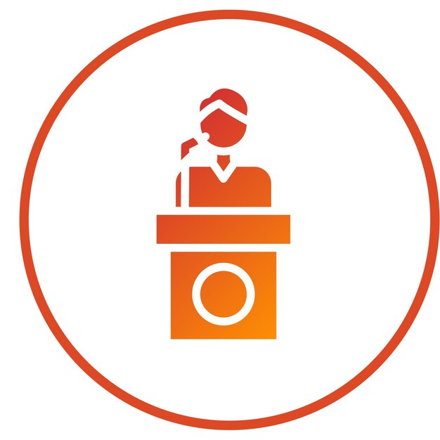 Diseño vectorial de estilo de icono de habla pública