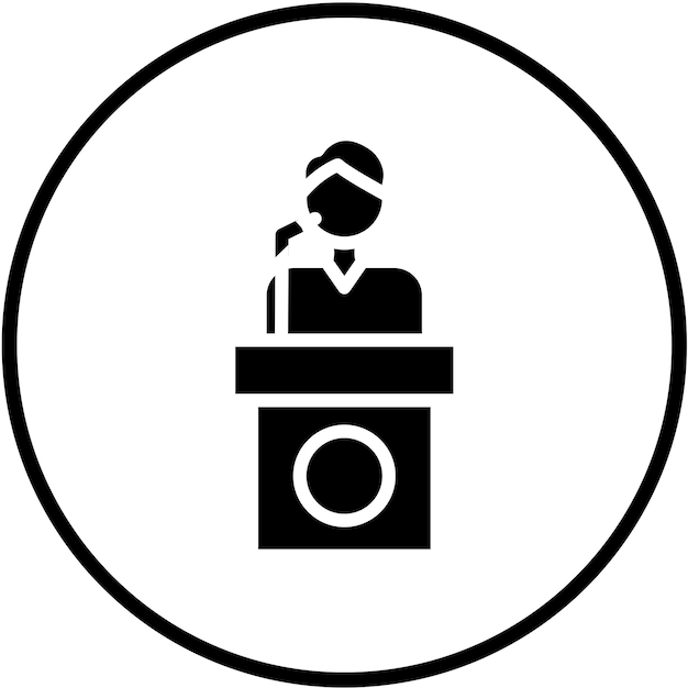 Diseño vectorial de estilo de icono de habla pública