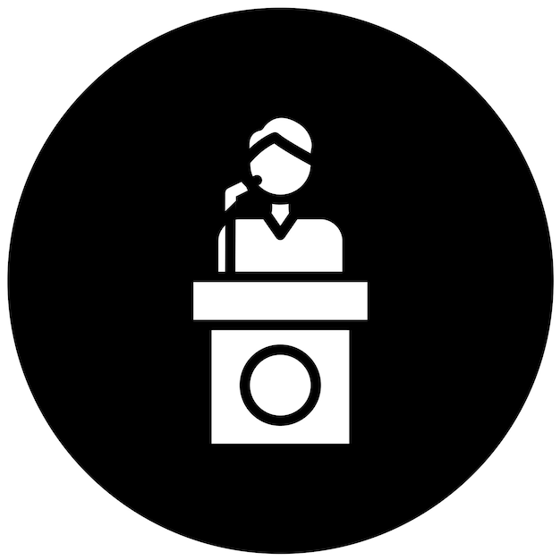 Diseño vectorial de estilo de icono de habla pública