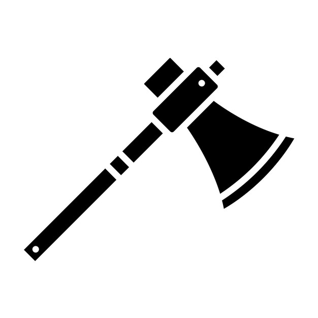 Diseño vectorial de estilo de icono de hacha de madera