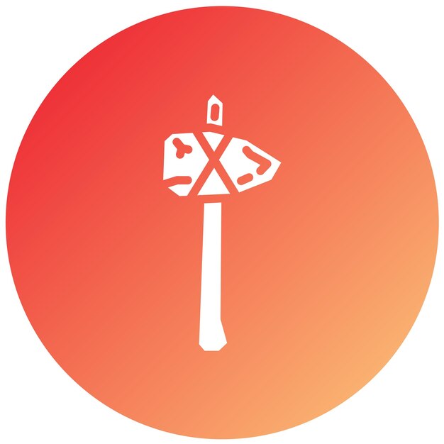 Diseño vectorial Estilo del icono del hacha de piedra