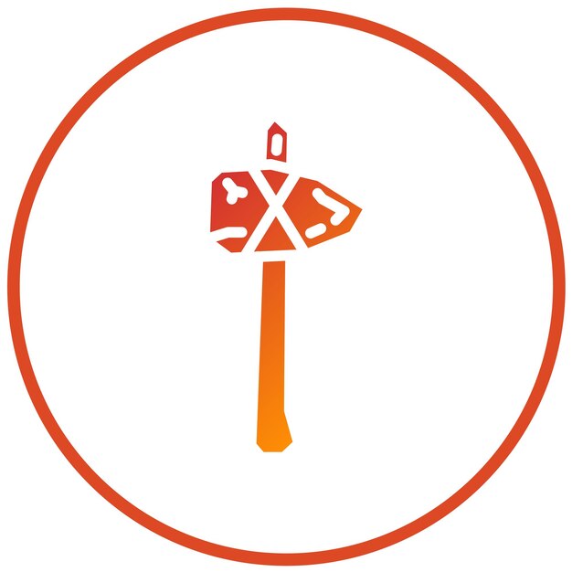 Diseño vectorial Estilo del icono del hacha de piedra