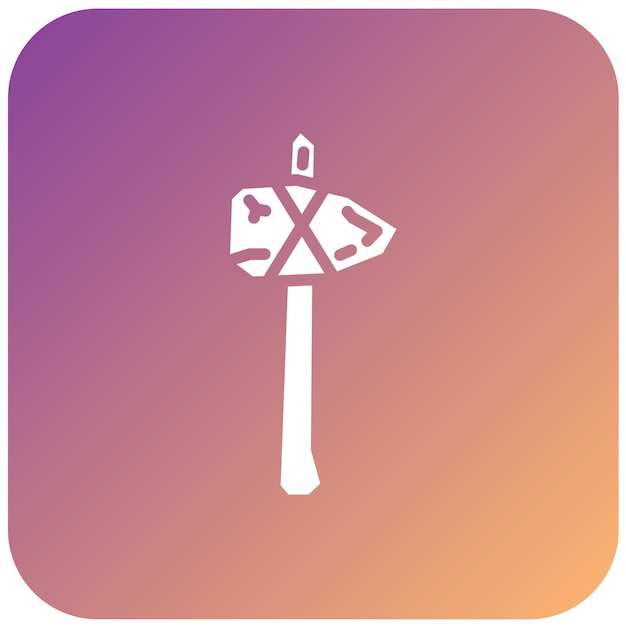 Diseño vectorial Estilo del icono del hacha de piedra