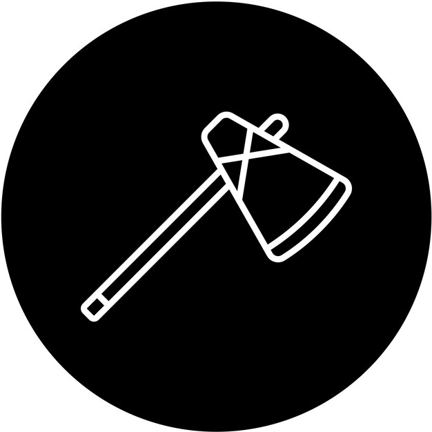 Diseño vectorial Estilo del icono del hacha de piedra
