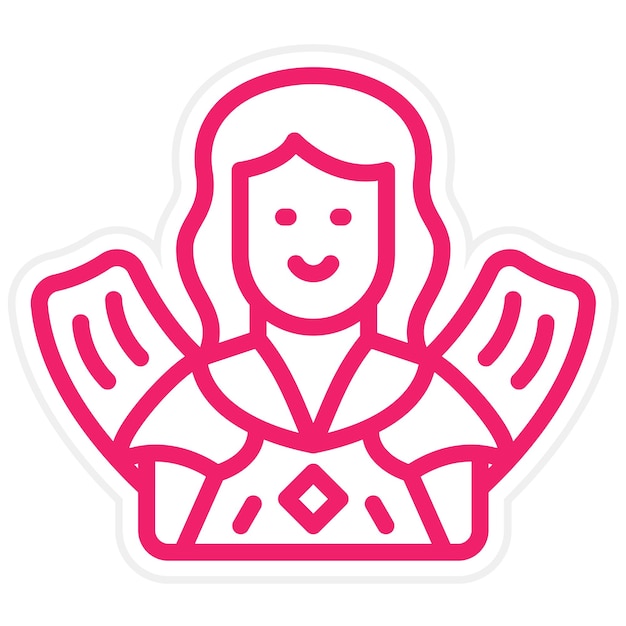 Diseño vectorial de estilo de icono de hadas