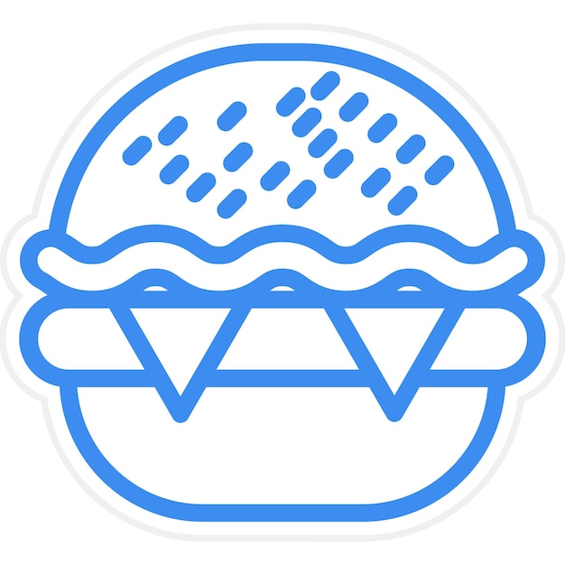 Diseño vectorial del estilo del icono de la hamburguesa de queso