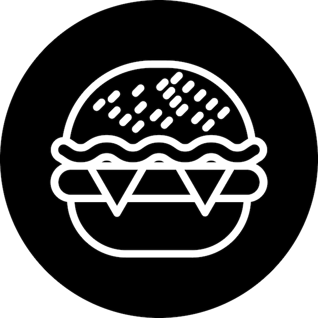 Diseño vectorial del estilo del icono de la hamburguesa de queso