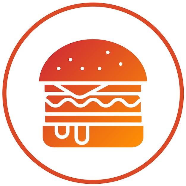 Diseño vectorial del estilo del icono de la hamburguesa de queso