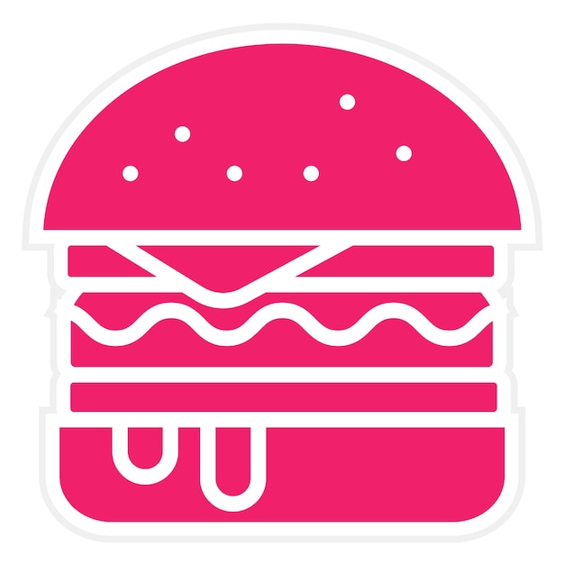 Diseño vectorial del estilo del icono de la hamburguesa de queso
