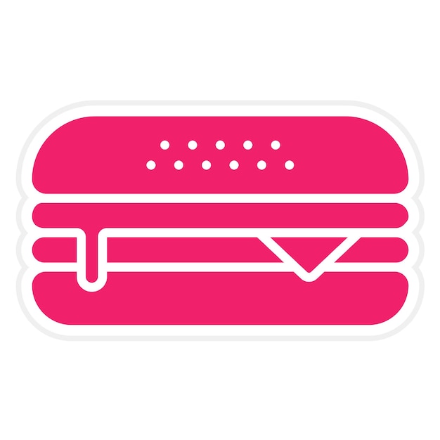 Diseño vectorial del estilo del icono de la hamburguesa de queso