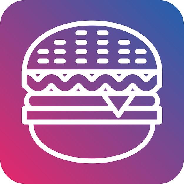 Diseño vectorial Estilo del icono de la hamburguesa