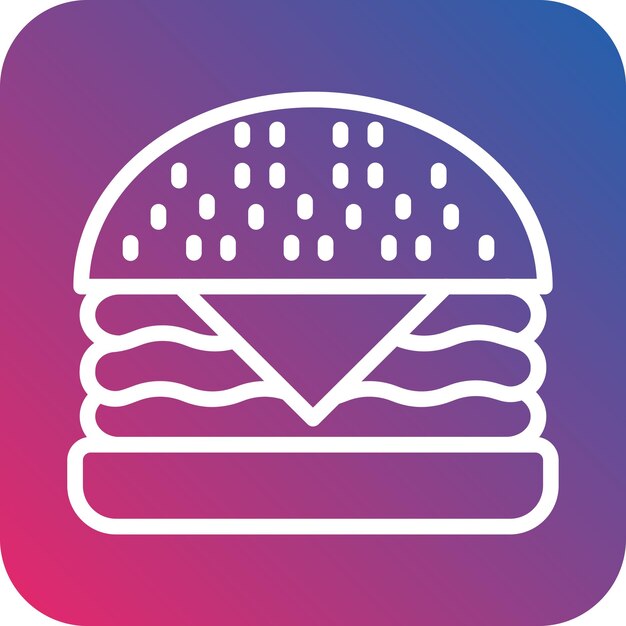 Diseño vectorial Estilo del icono de la hamburguesa