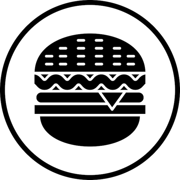 Diseño vectorial Estilo del icono de la hamburguesa