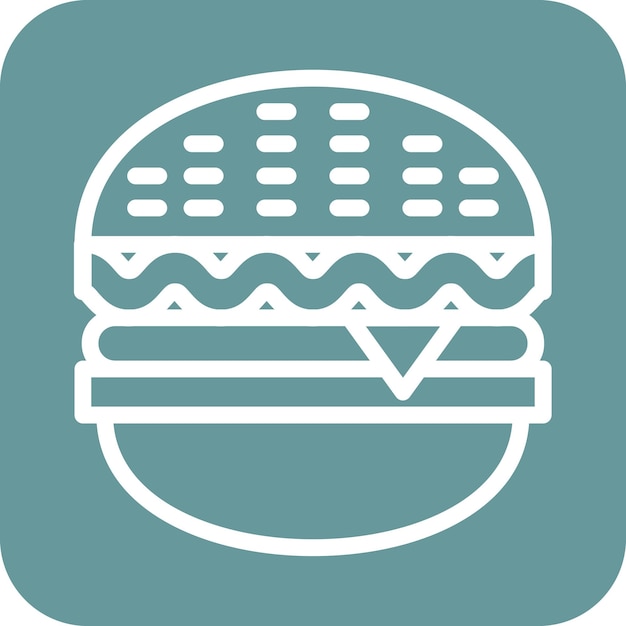 Diseño vectorial Estilo del icono de la hamburguesa