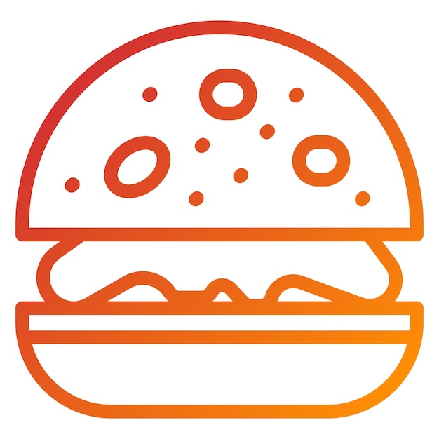 Diseño vectorial Estilo del icono de la hamburguesa