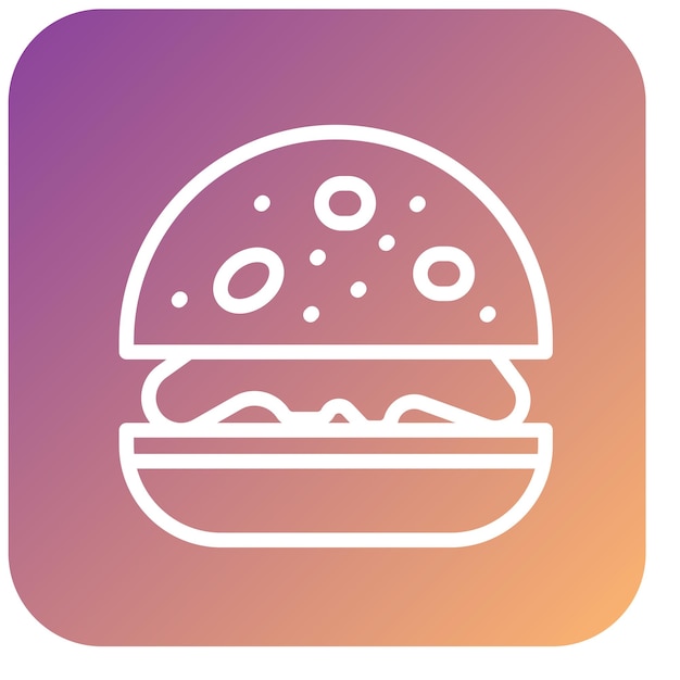 Diseño vectorial Estilo del icono de la hamburguesa