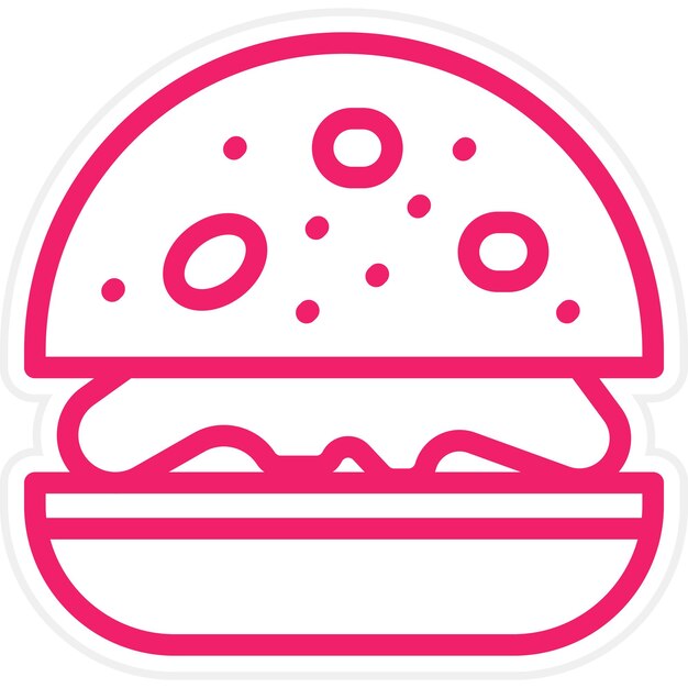 Diseño vectorial Estilo del icono de la hamburguesa