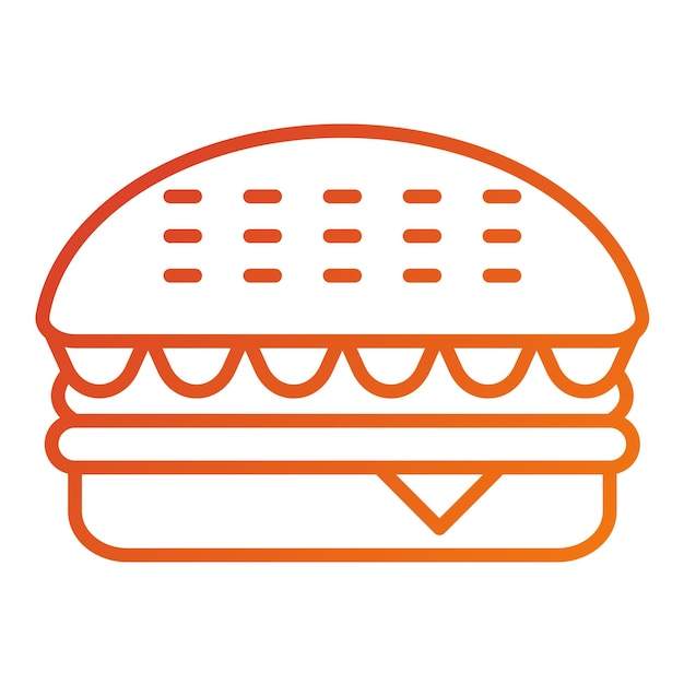 Diseño vectorial Estilo del icono de la hamburguesa