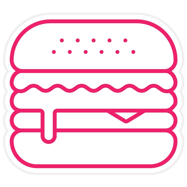 Diseño vectorial Estilo del icono de la hamburguesa
