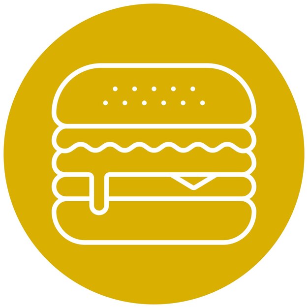 Diseño vectorial Estilo del icono de la hamburguesa