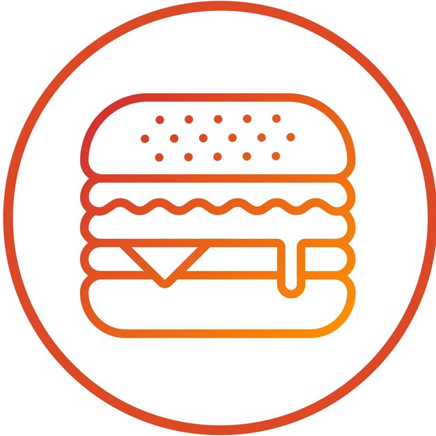 Diseño vectorial Estilo del icono de la hamburguesa