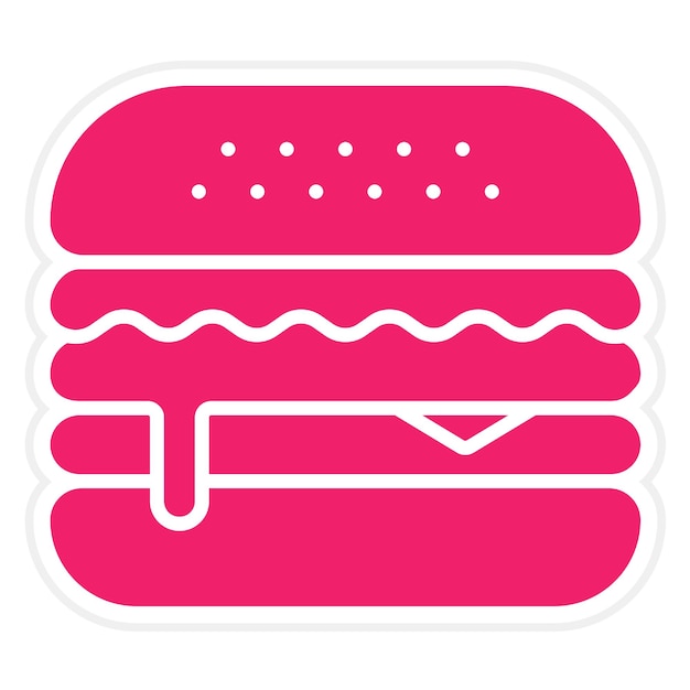 Diseño vectorial Estilo del icono de la hamburguesa