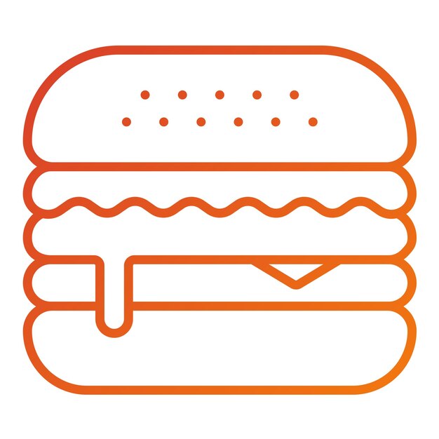 Diseño vectorial Estilo del icono de la hamburguesa