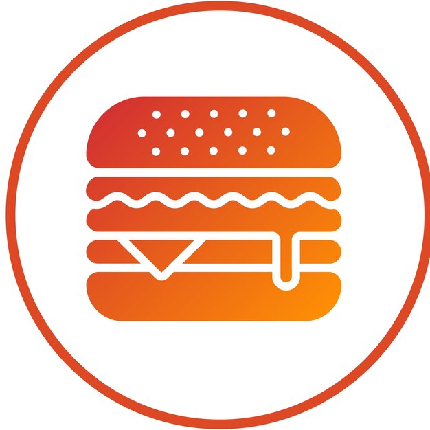 Diseño vectorial Estilo del icono de la hamburguesa