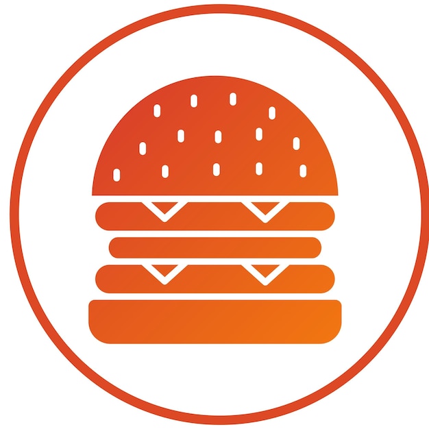 Vector diseño vectorial estilo del icono de la hamburguesa