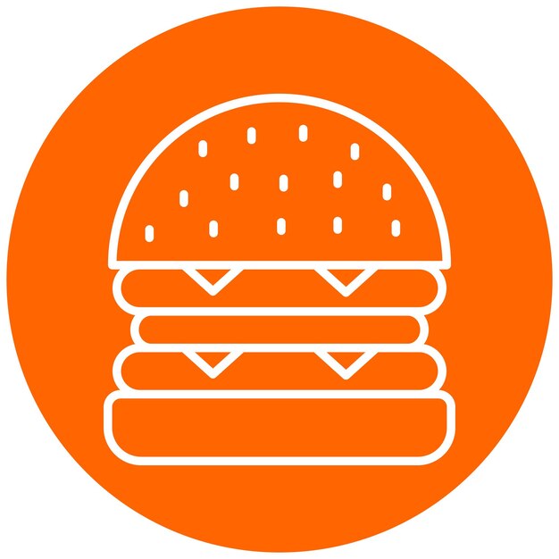 Vector diseño vectorial estilo del icono de la hamburguesa