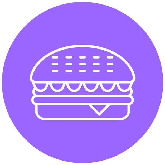 Diseño vectorial Estilo del icono de la hamburguesa