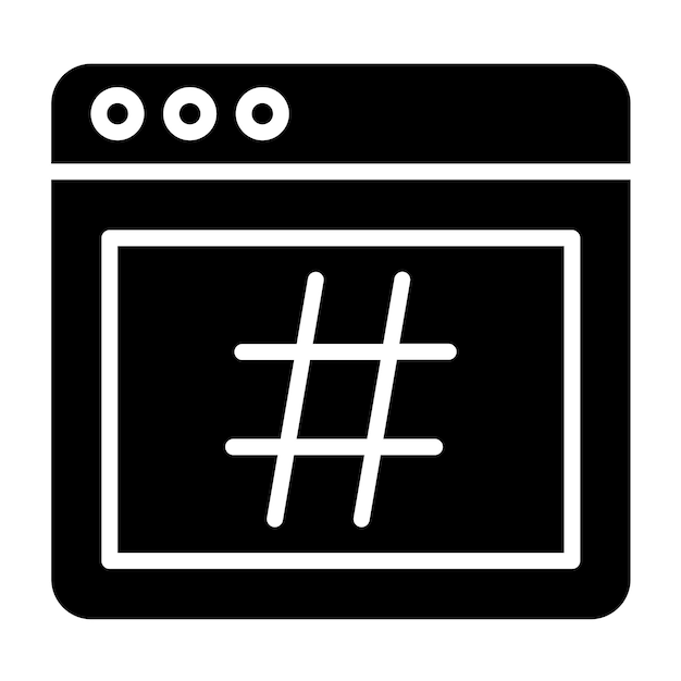Diseño vectorial Estilo del icono del hashtag